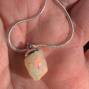 Natural White (Angel) Opal Necklace